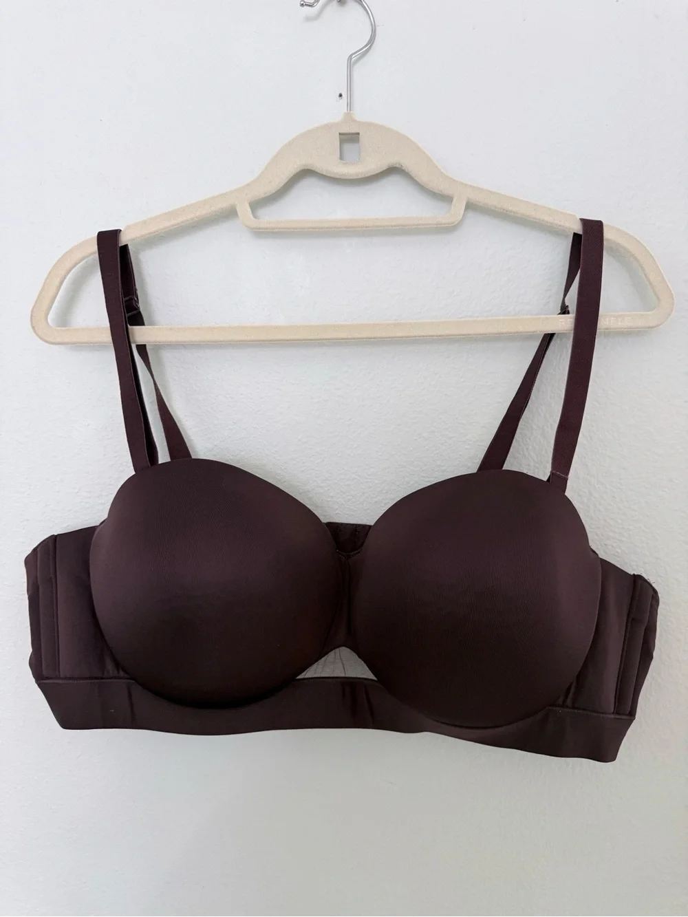 Cacique 44B Strapless Convertible Bra comfort bliss Chocolate Brown underwire
